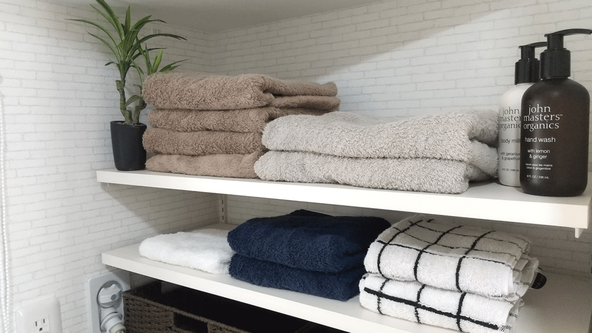 整理収納・片付け　洗面室　タオル　洗剤収納
